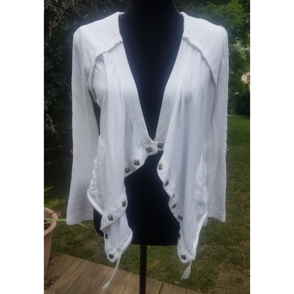 HP - White Studded Open Front Cardigan